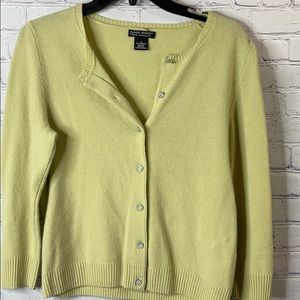 Daniel Bishop lime green cashmere cardigan